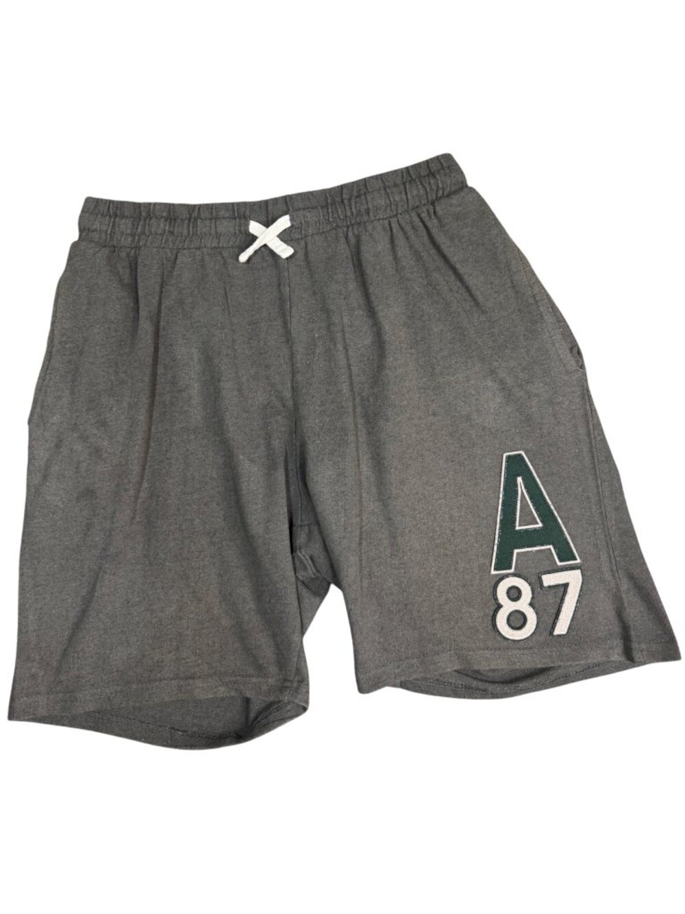 Aeropostale Large Mens Gray A87 Logo Sleep Shorts Elastic Waist Cozycore Hygge